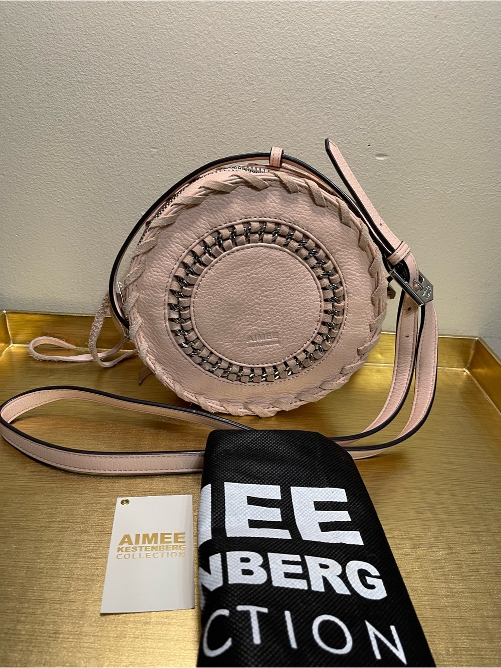 Aimee Kestenberg Blush Round Braided Crossbody Bag